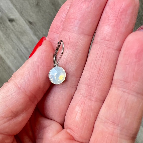 Vintage Y2K Swarovski White And Silver Drop Earrings - Picture 9 of 9